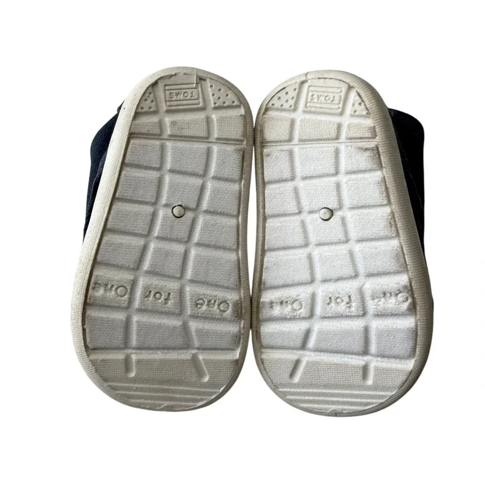 TOMS Paseo Mid Navy Canvas Tiny Shoes Toddler Size 4C New‎